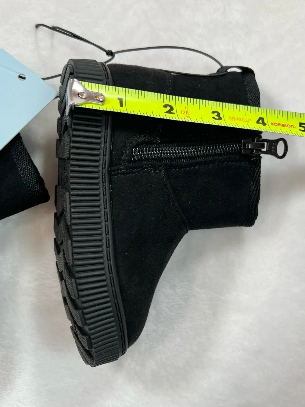 Cat & Jack Toddler Girls Black Faux Suede Faux Fur Ankle Boots Side Zip Size 5T